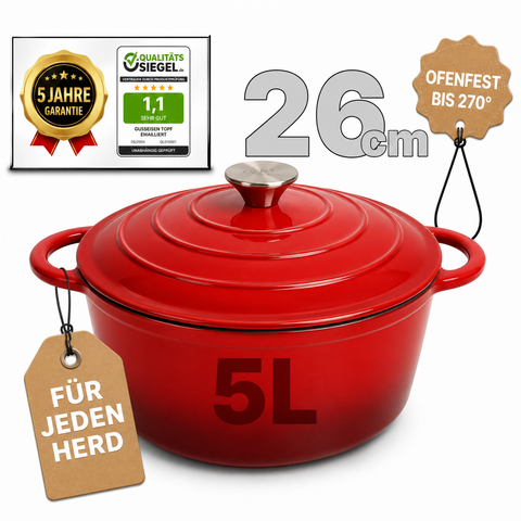 Gusseisentopf emailliert mit Aromafunktion