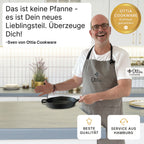 Reine geschliffene Gusseisenpfanne 24cm mit eKochbuch