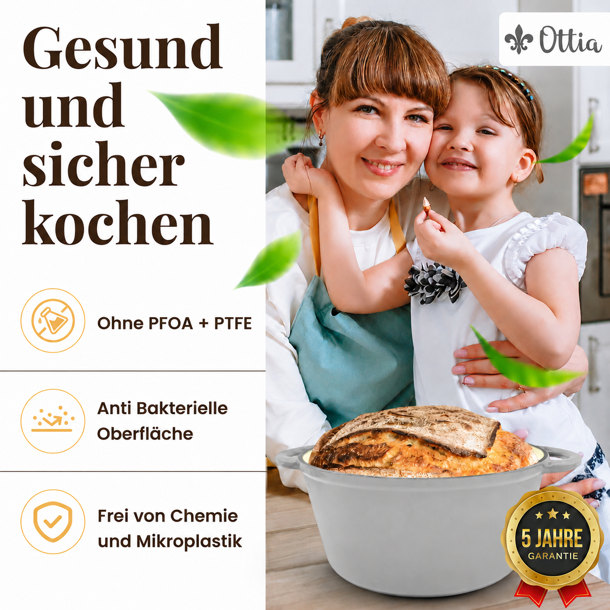 Gusseisen Topf, 26 cm, 5 Liter, mit e-Rezeptbuch. Ofenfest, Deckel mit Knauf und Aromanoppen (Kopie) (Kopie) (Kopie)