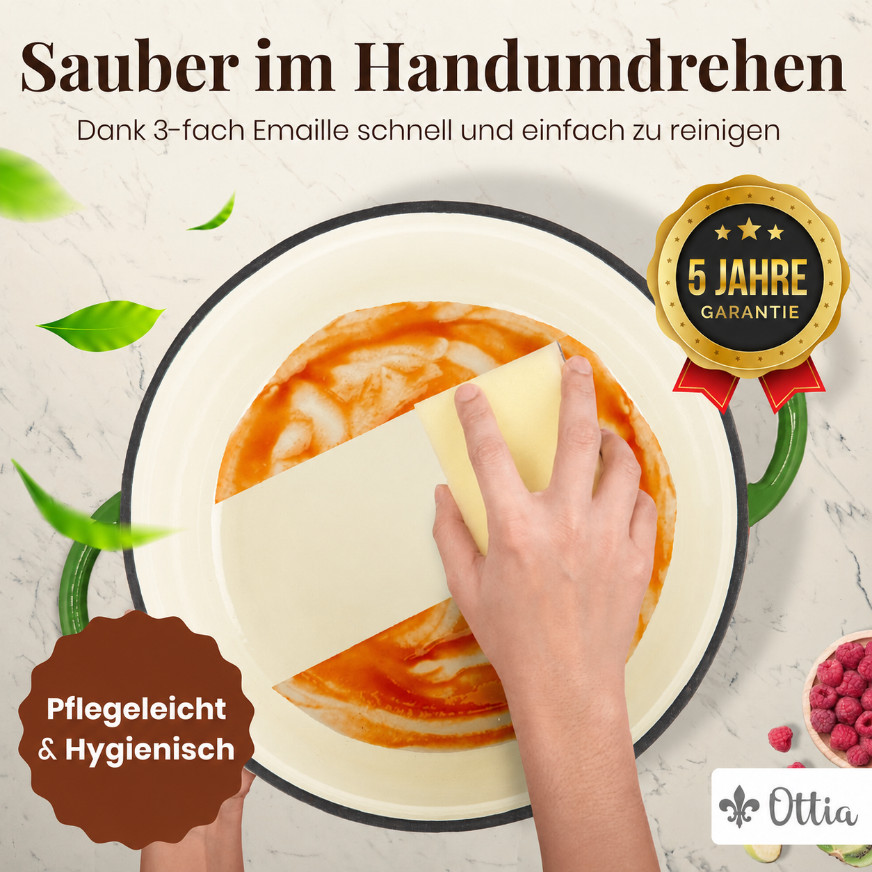 Gusseisen Topf, 26 cm, 5 Liter, mit e-Rezeptbuch. Ofenfest, Deckel mit Knauf und Aromanoppen (Kopie) (Kopie)