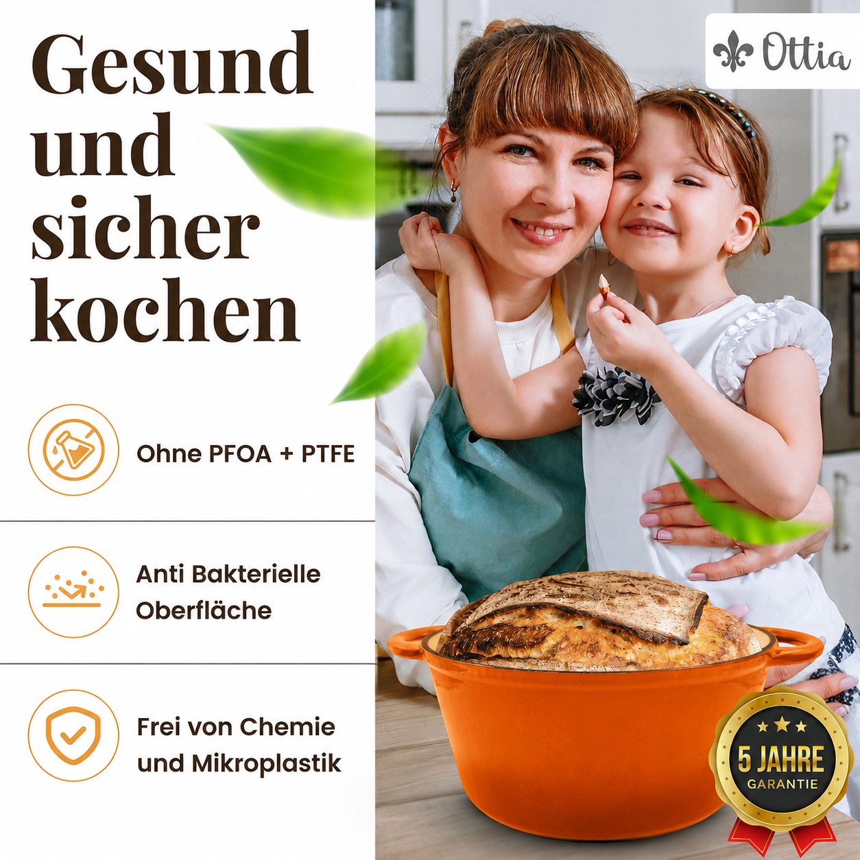 Gusseisen Topf, 26 cm, 5 Liter, mit e-Rezeptbuch. Ofenfest, Deckel mit Knauf und Aromanoppen (Kopie)